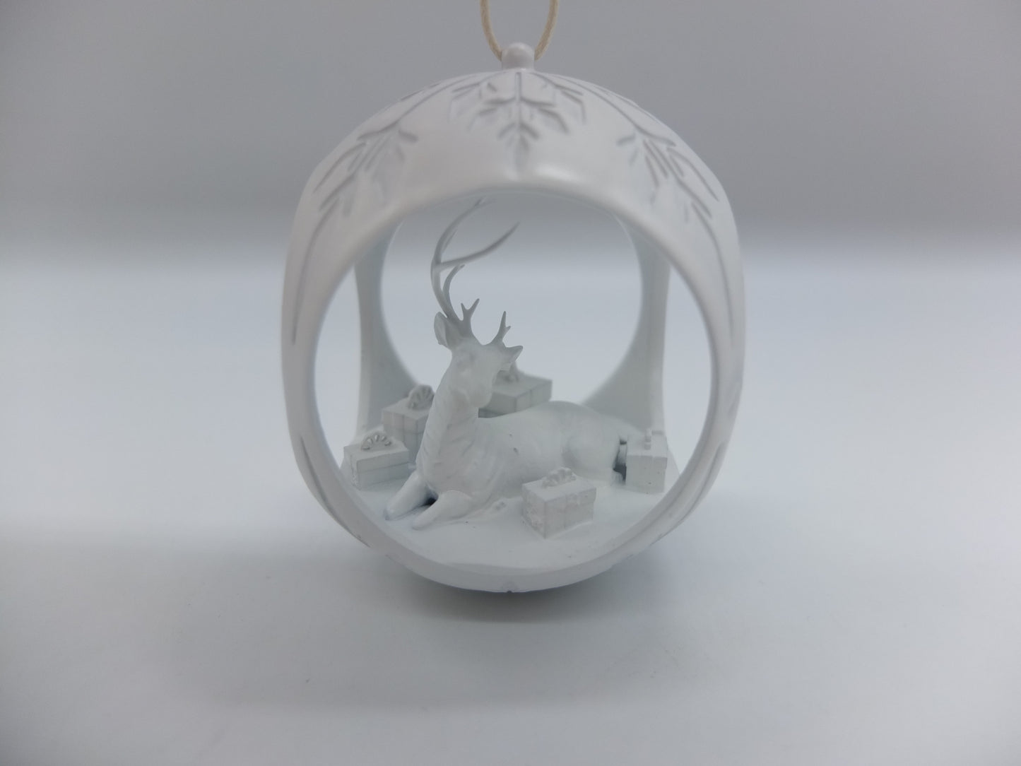 Christmas tree ball deer lying down, right antlers missing SALE